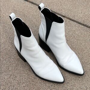 Steve Madden White Ankle Booties